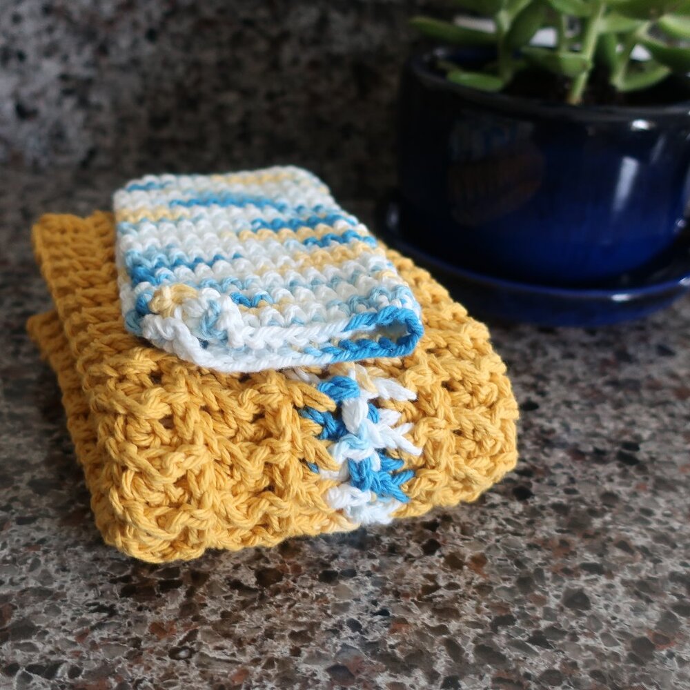 Multicolored Crochet Dish Drying Mats 100% Cotton Kitchen